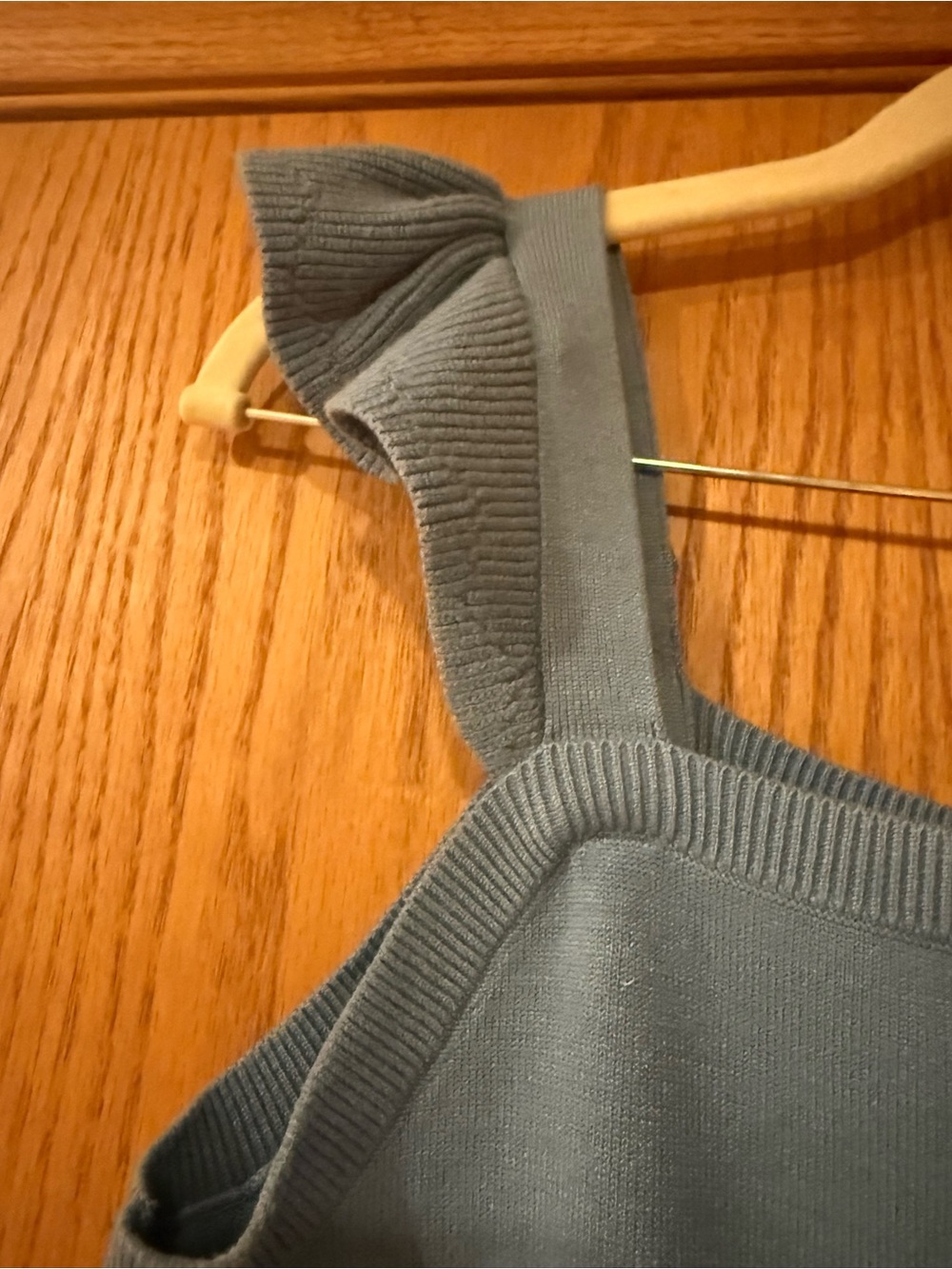 LOFT Sky Blue Ruffle-Strap Knit Tank - Picture 4 of 7